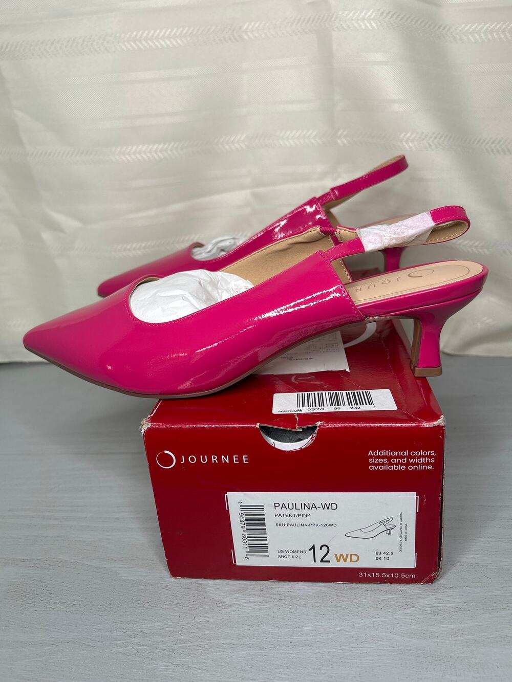 Journee Collection Paulina Women's Pink Kitten Heel Pump Pointed Toe Size 12 WD